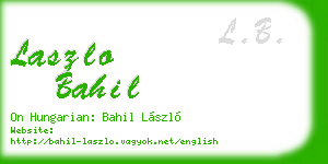 laszlo bahil business card