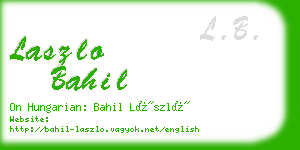 laszlo bahil business card